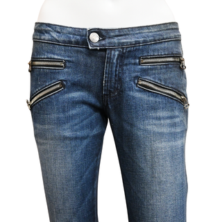PIERRE BALMAIN | Blue Wash Moto Skinny Jeans