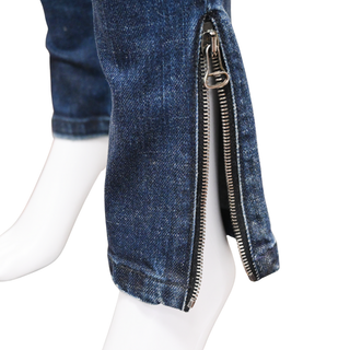 PIERRE BALMAIN | Blue Wash Moto Skinny Jeans