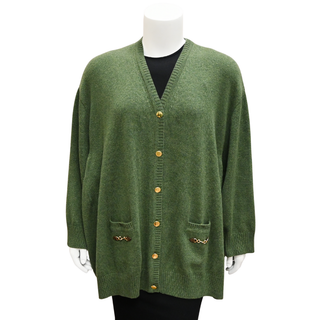 GUCCI | Green Cashmere Horsebit Cardigan