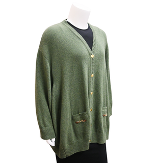 GUCCI | Green Cashmere Horsebit Cardigan