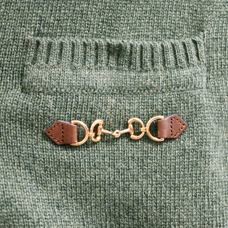 GUCCI | Green Cashmere Horsebit Cardigan