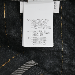 BRUNELLO CUCINELLI | Charcoal Gold Metallic Pinstriped Pants