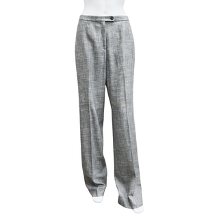 CAROLINA HERRERA | Gray Twill Weave Wide Leg Pants