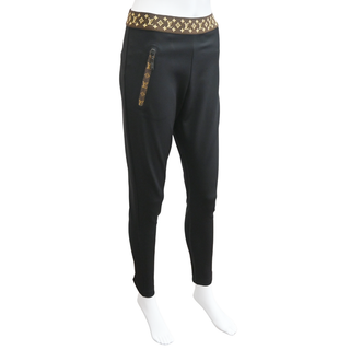 LOUIS VUITTON | Black Neoprene Monogram-Trim Leggings