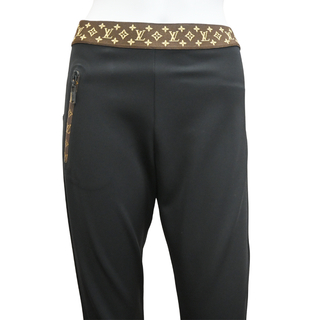 LOUIS VUITTON | Black Neoprene Monogram-Trim Leggings