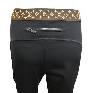 LOUIS VUITTON | Black Neoprene Monogram-Trim Leggings