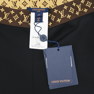 LOUIS VUITTON | Black Neoprene Monogram-Trim Leggings