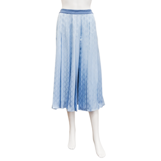 FENDI | Light Blue Geometric Jacquard Pleated Midi Skirt