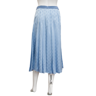 FENDI | Light Blue Geometric Jacquard Pleated Midi Skirt
