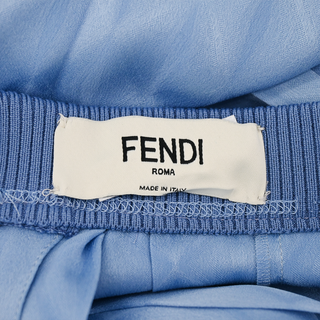 FENDI | Light Blue Geometric Jacquard Pleated Midi Skirt