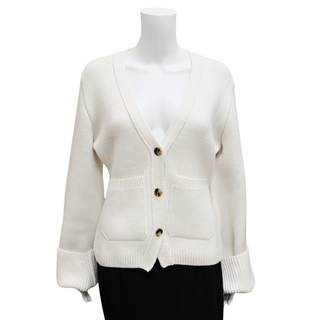 KHAITE | Scarlet Glaze White Cashmere Cardigan