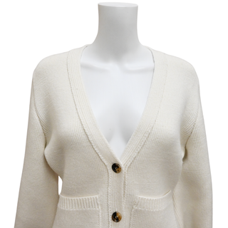 KHAITE | Scarlet Glaze White Cashmere Cardigan