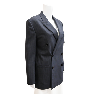 CELINE | Navy Blue Pinstripe Wool Blazer