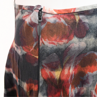 CHRISTIAN DIOR | Multicolored Textured Floral Silk Midi Skirt