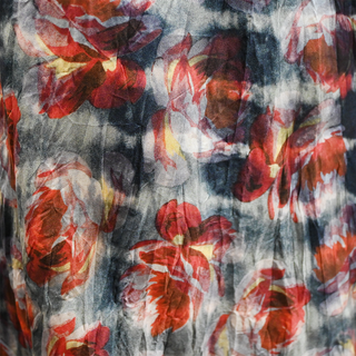 CHRISTIAN DIOR | Multicolored Textured Floral Silk Midi Skirt