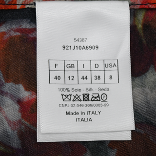 CHRISTIAN DIOR | Multicolored Textured Floral Silk Midi Skirt