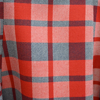 CHRISTIAN DIOR | Red Plaid Wool Midi Skirt