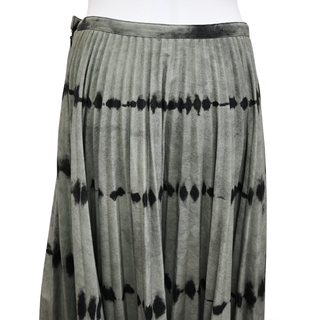 CHRISTIAN DIOR | Olive & Black Tie-Dye Pleated Midi Skirt