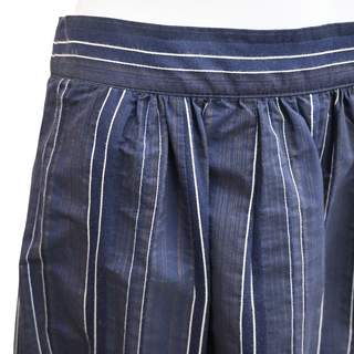 CHRISTIAN DIOR | Navy Striped Tiered Midi Skirt