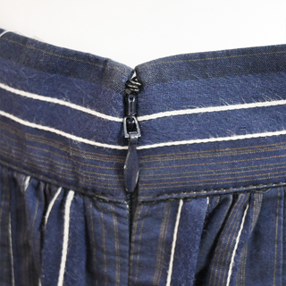 CHRISTIAN DIOR | Navy Striped Tiered Midi Skirt