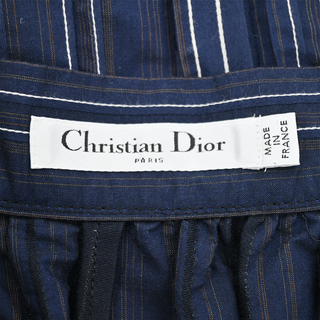 CHRISTIAN DIOR | Navy Striped Tiered Midi Skirt
