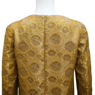 DRIES VAN NOTEN | Gold Metallic Polka Dot Fringe-Trim Blouse