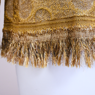 DRIES VAN NOTEN | Gold Metallic Polka Dot Fringe-Trim Blouse