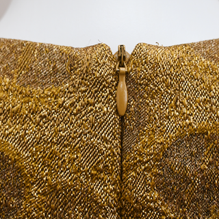 DRIES VAN NOTEN | Gold Metallic Polka Dot Fringe-Trim Blouse