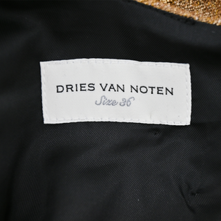 DRIES VAN NOTEN | Gold Metallic Polka Dot Fringe-Trim Blouse