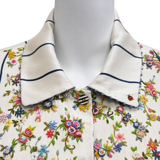 PERO | Embroidered Floral Long Coat