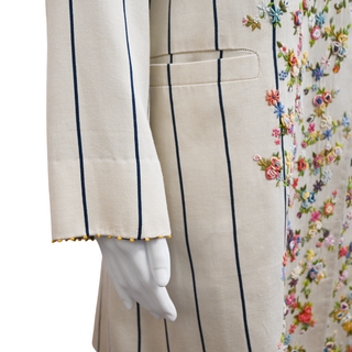 PERO | Embroidered Floral Long Coat