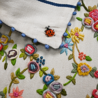 PERO | Embroidered Floral Long Coat