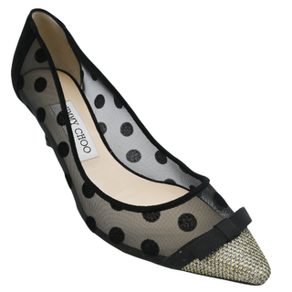 JIMMY CHOO | Dorothy Polka Dots Lame Glitter Pumps