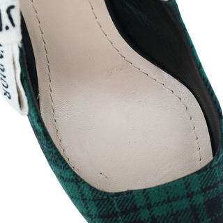 CHRISTIAN DIOR | J'Adior Green Plaid Slingback Pumps