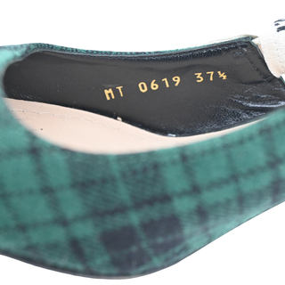 CHRISTIAN DIOR | J'Adior Green Plaid Slingback Pumps