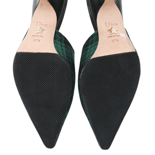 CHRISTIAN DIOR | J'Adior Green Plaid Slingback Pumps
