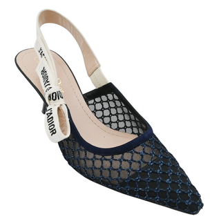CHRISTIAN DIOR | J'Adior Blue Mesh Slingback Pumps