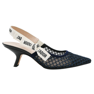 CHRISTIAN DIOR | J'Adior Blue Mesh Slingback Pumps