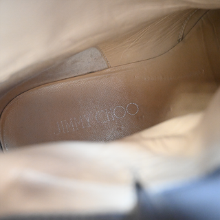 JIMMY CHOO | Gray Suede Studded Buckled Booties