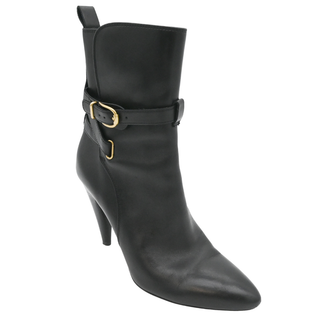 VERONICA BEARD | Sohelia Buckled Black Leather Heeled Boots