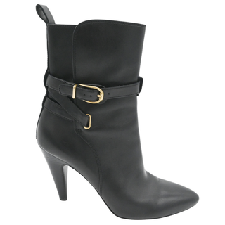 VERONICA BEARD | Sohelia Buckled Black Leather Heeled Boots