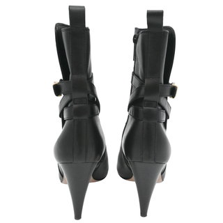 VERONICA BEARD | Sohelia Buckled Black Leather Heeled Boots