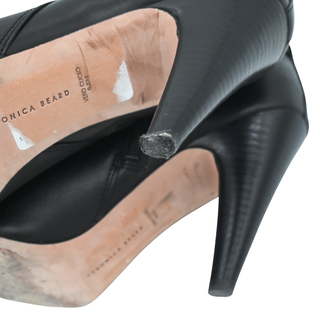 VERONICA BEARD | Sohelia Buckled Black Leather Heeled Boots