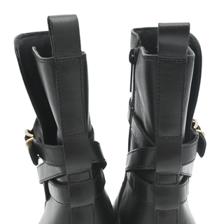 VERONICA BEARD | Sohelia Buckled Black Leather Heeled Boots