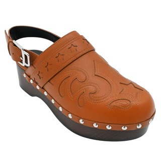 HERMES | Hippie Naturel Tan Heritage Leather Clogs