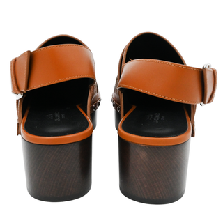 HERMES | Hippie Naturel Tan Heritage Leather Clogs