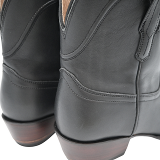 TECOVAS | The Penny Black Leather Ankle Western Booties