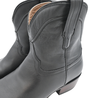 TECOVAS | The Penny Black Leather Ankle Western Booties
