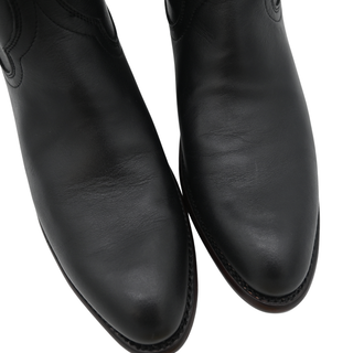 TECOVAS | The Penny Black Leather Ankle Western Booties