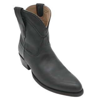 TECOVAS | The Penny Black Leather Ankle Western Booties